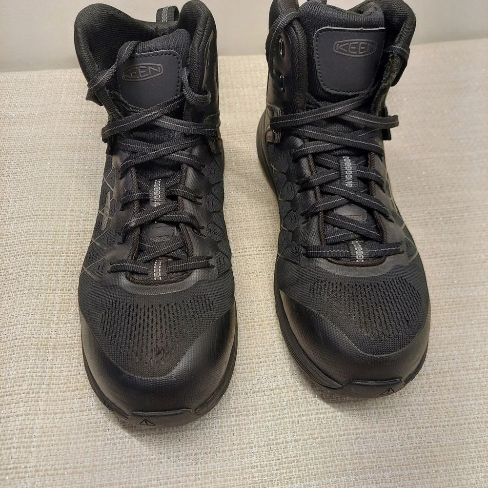 KEEN Utility Vista Energy Mid Carbon Fiber Toe Work Boots Black Mens 10.5 D EH